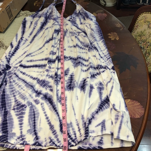 Victoria’s Secret Blue & White Tie Dye Halter Beach Dress Cover Up Size Medium - Picture 7 of 8